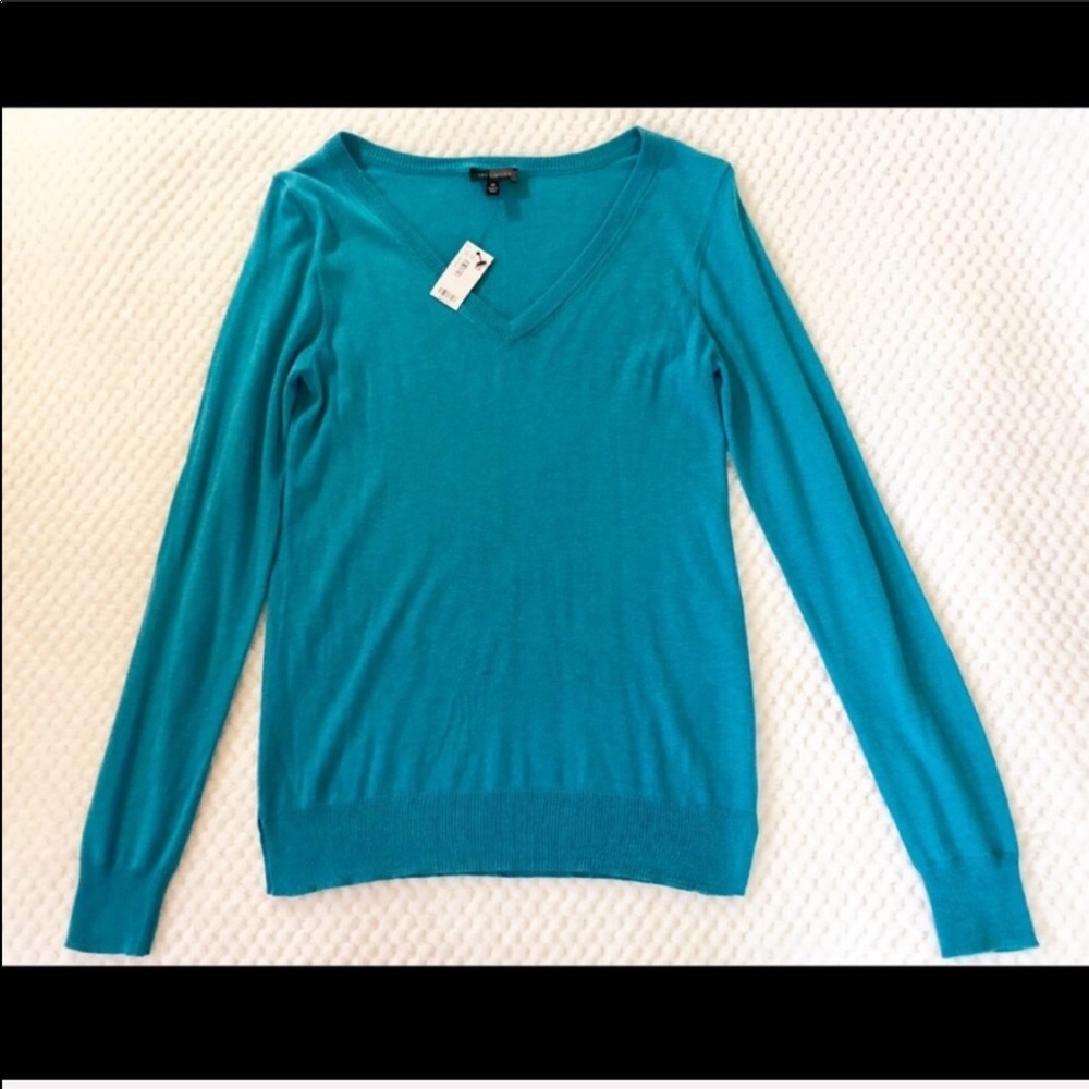 New The Limited Turquoise V-Neck Sweater - Picture 2 of 5